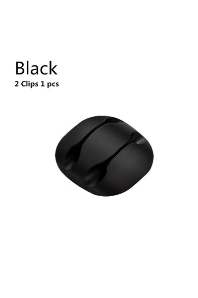 Choice 2 clips - 1Pieces Silicone USB Cable Organizer USB Charging Cable Winder Desktop Tidy Management Cli