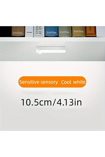 Choice1 مصباح خزانة أبيض 10.5 سم، قطعة واحدة، شحن لاسلكي، مستشعر حركة، ضوء ليلي LED، للممر، المطبخ، C