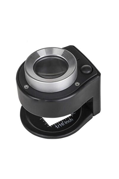 Choice عدسة مكبرة محمولة سوداء اللون مزودة بمكبر 30 ضعفًا ومصباح معدني أسود ك...