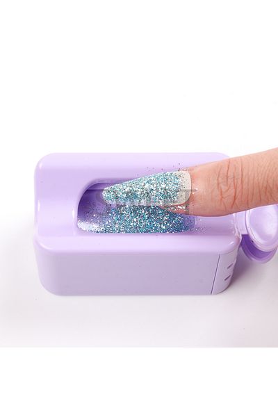 Choice S40-Purple Double Layer Powder Recycling Storage Box Nail Manicure Tool Glitter Sequin Collection Po