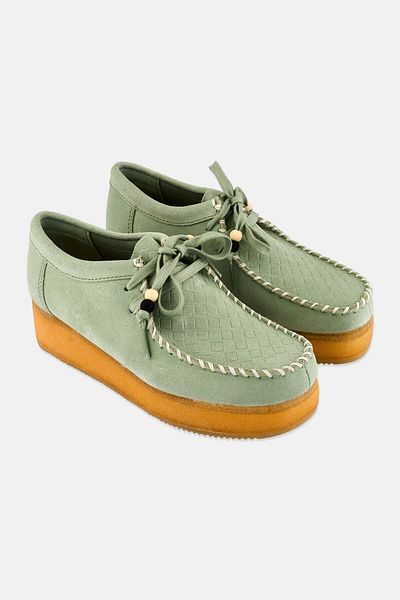 CLARKS Women Standard Lace Up Casual Shoes, Sage Green