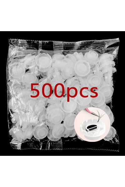 ZANSE 500 قطعة من غراء الرموش للاستخدام مرة واحدة، حلقات أكواب المروحة، حامل الزهور، حاوية صبغة الوشم بالجملة