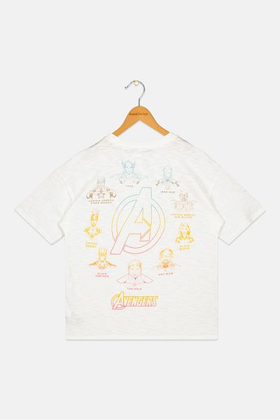 GAP X Marvel Kids Boy Super Hero Graphic Print T-shirt, White