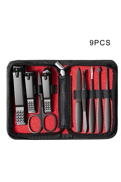 Choice 9pcs Red 9/40piece In 1 Manicure Set Pedicure Tools Set Nail Grooming Kit For Women Mens, Nail Mani