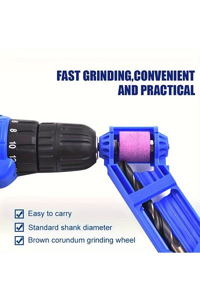 Choice 1 Set Portable Drill Bit Sharpener Sharpening Tool Drill Sharpener Wrench Corundum Grinding Wheel...