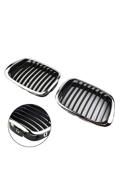 Choice 1pc Front Chrome Black Grille Grill For BMW 5 Series E39 1998-2003 Sedan520d/520i/523i/525d/525i/...