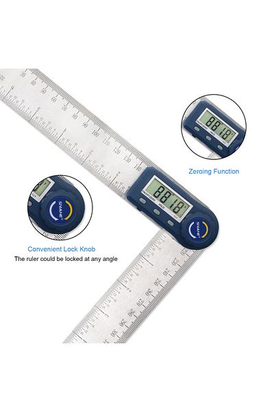 Shahe 200mm Electronic Protractor Stainless Steel Digital Angle Ruler Inclinometer Angle Finder D...