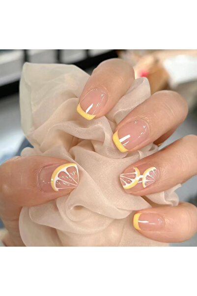 Choice مجموعة A451 من 24 قطعة من الأظافر الصناعية القصيرة ذات الخطوط الفنية ا...