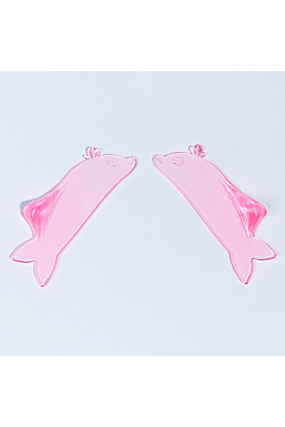 Choice رموش سيليكون قابلة لإعادة الاستخدام على شكل دولفين من لومانسا كوريا، لون أحمر وردي، رموش دوارة، رموش ناعمة