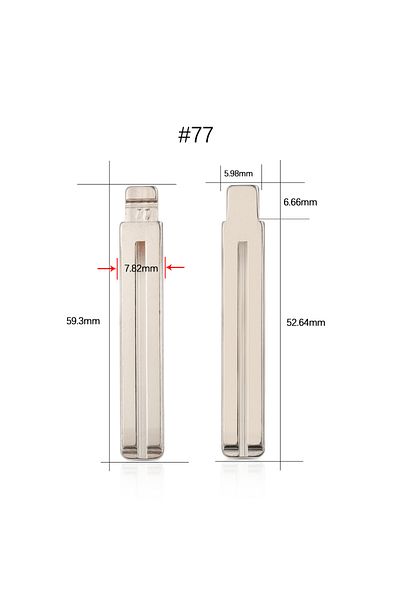 WhatsKey 10Pcs/Lot No.77 Uncut Metal Blank Car Key KD900 VVDI Remote Blade LISHI HY22 TOY40 TOY48 For Hyun...