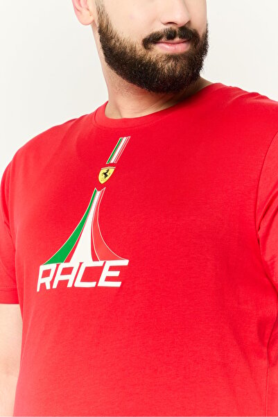 Scuderia Ferrari Men Sportswear Fit Short Sleeve Running T-Shirts, Red