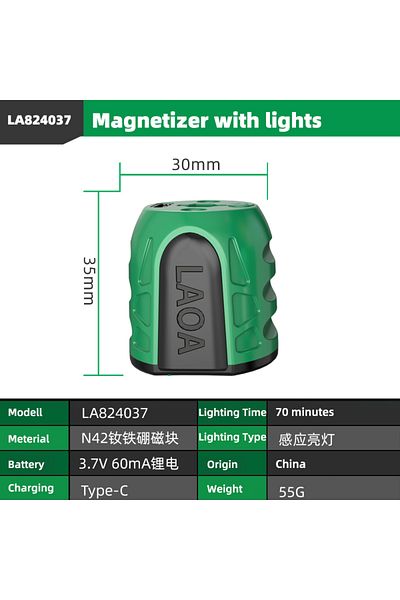 LAOA LA824037 LAOA High Quality Screwdriver Demagnetizer Magnetizer Strong Srewdrive with LED Light Screw