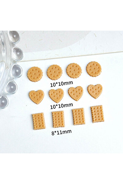 Choice 50 قطعة متنوعة من بسكويتات دائرية على شكل قلب مضيء لتزيين الأظافر، بسك...