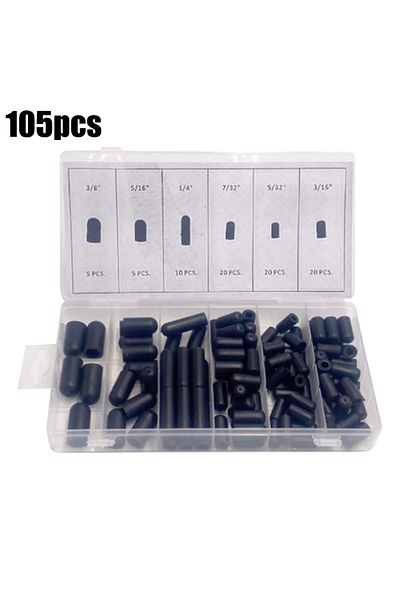NIGHTKIST 105 PCS Rubber Vacuum Cap Plug Kit Assorted Vacuum Plugs Hose End Cap Modern High Quality Rubber ...