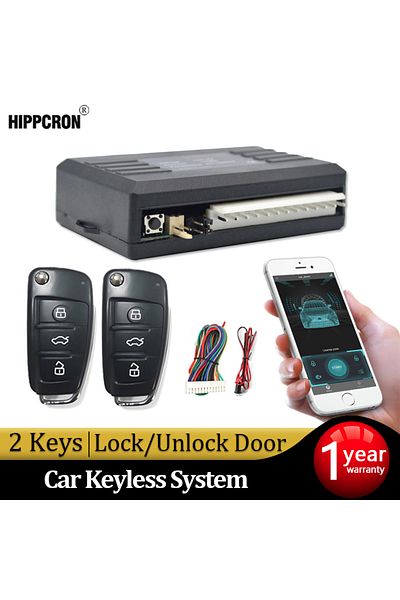 hippcron Car Alarm System Entry Keyless System Central Locking Auto Remote Central Kit Door Lock ...