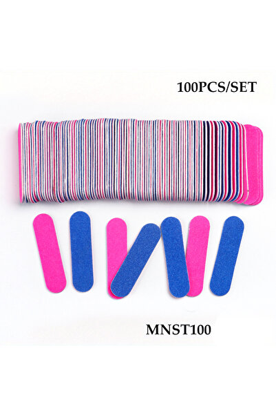 choice2 858 100 قطعة من مبردات الأظافر ذات الوجهين، مجموعة صغيرة من ألواح الصنفرة الخشبية لتلميع الجل، مانيكير وباديكير