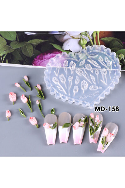 Choice MD-158 قالب سيليكون لنحت الأظافر على شكل زهرة وردية ثلاثية الأبعاد لتز...