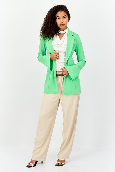 Asos Design Women Tall Fit Plain One Button Blazer, Green