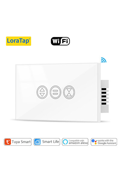 Choice مفتاح أمريكي أبيض لستائر تويا الدوارة، مفتاح قياسي أمريكي 120، محرك تحكم عن بعد ذكي من سمارت لايف R