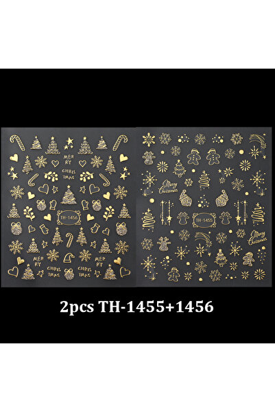 Choice قطعتان من ملصقات أظافر عيد الميلاد الذهبية اللامعة على شكل عقدة ثلجية ...