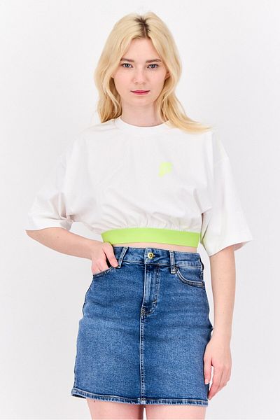 Esprit Women Crew Neck Graphic Print Blouse, White
