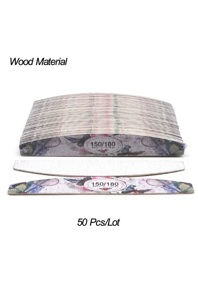 Choice 07 50 قطعة من مبرد الأظافر الخشبي السميك متعدد الحبيبات مبرد أظافر خشب...