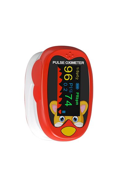 Fireurus Red USB Pediatric Oximeter Finger Blood Oxygen Monitor for Children Pulse Oximeter OLED Digital Oxim