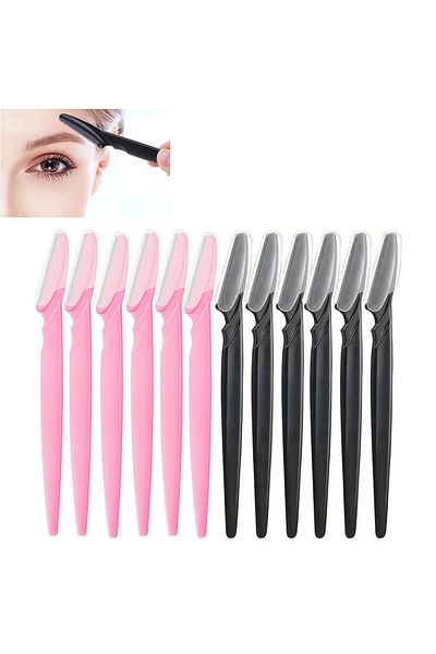 Choice 6pcspink n 6pcsblack 12 Pcs Mix Color Eyebrow Razor Women Face And Body Safe Trimmer Hair Shaver Eye