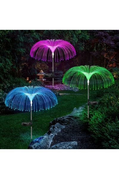 Choice أضواء حديقة خارجية تعمل بالطاقة الشمسية 0-5 واط، طبقة واحدة، قطعة واحدة، 7 ألوان متغيرة، أضواء قنديل البحر الشمسية