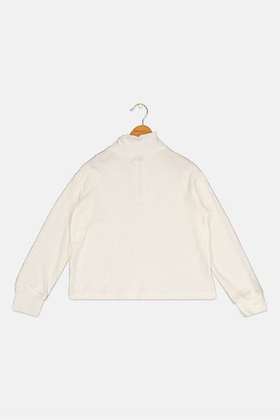 Nine 1 Eight Kids Girl Long Sleeve Knitted Sweater, Off White
