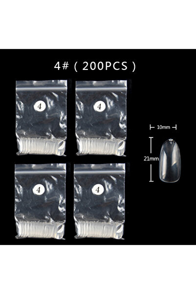 Choice 200 قطعة - AN11-4 TSZS 200 قطعة أظافر صناعية قصيرة متوسطة بيضاوية لوزي...