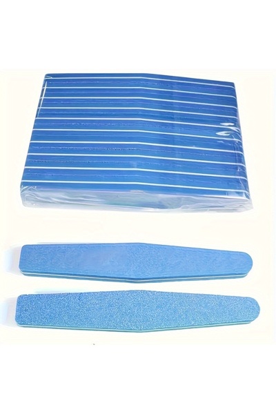 Choice 10 قطع زرقاء 12/20 قطعة 100/180 حبيبات تلميع الأظافر، مبرد أظافر، إسفنجة تلميع، غسول