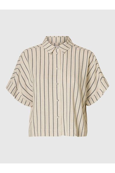 Selected Femme Crop-Bluse Streifen