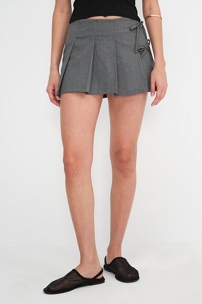 Addax Mini Skirt with Tie Detail E0367