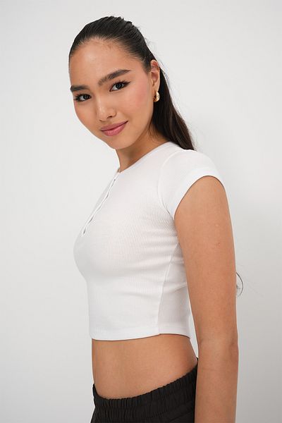 Addax Modal T-Shirt with Snap Collar P0346-İ12