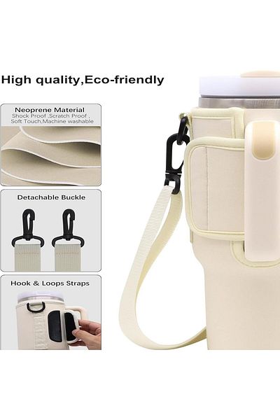 COOYA Water bottle holder with shoulder strap pocket and handle,with keychain,for Traveling, camping