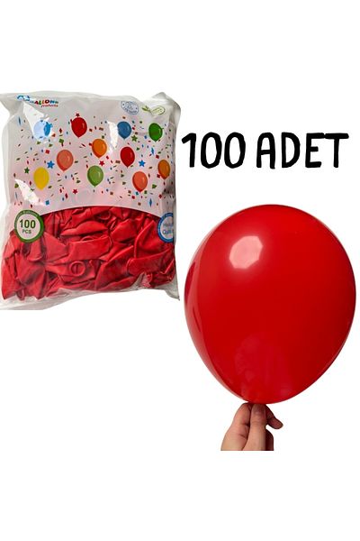 Balon marketi Balloonist Sister 12 Inch Red Latex Balloon - Pack of 100 (Indoor & Outdoor Compatible)