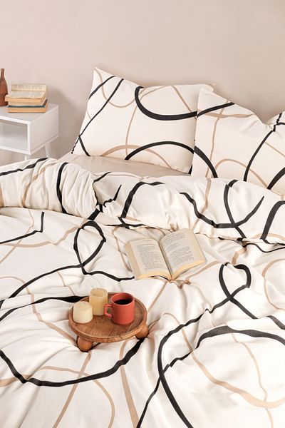 Eponj Home Sada povlaků na přikrývku Double Easy-Iron - Line Rondom Cream