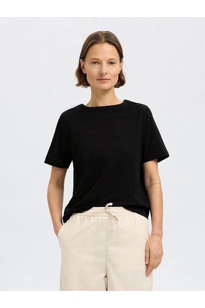Selected Femme T-Shirt mit Rundhalsausschnitt 100% Baumwoll