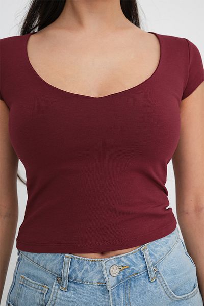 Addax Tricou de bază cu decolteu în V P1727-N10