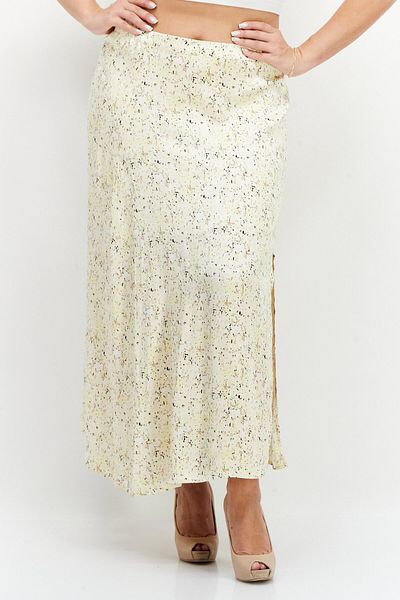 TAIFUN Women Allover Print Maxi Skirt, Yellow Combo
