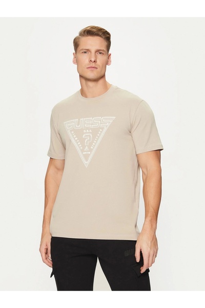 Guess WESTLY CN T-SHIRT Ανδρικό μπεζ μπλουζάκι Z5RI12J1314-G1CA