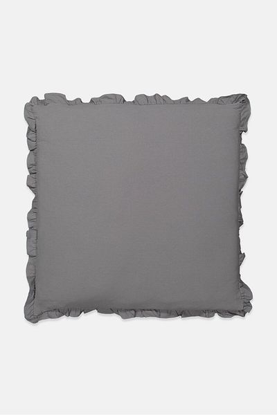 Muy Mucho Washed Cotton Cushion, Grey