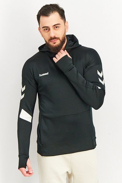 hummel Men Sportswear Fit Hooded Long Sleeve Training Sweatshirts, Black