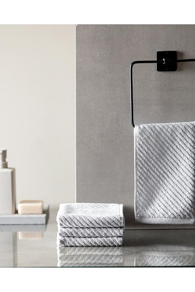Madame Coco Zeste 4-Pack 100% Cotton Hand Towels - Gray