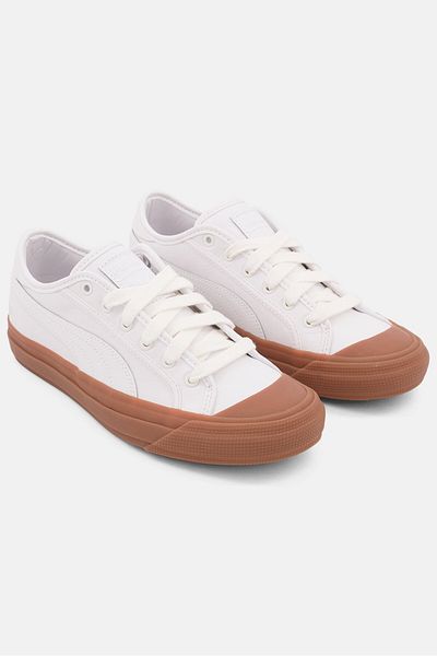 Puma Kids Boy Capri Leather Lace Up Sports Shoes, White