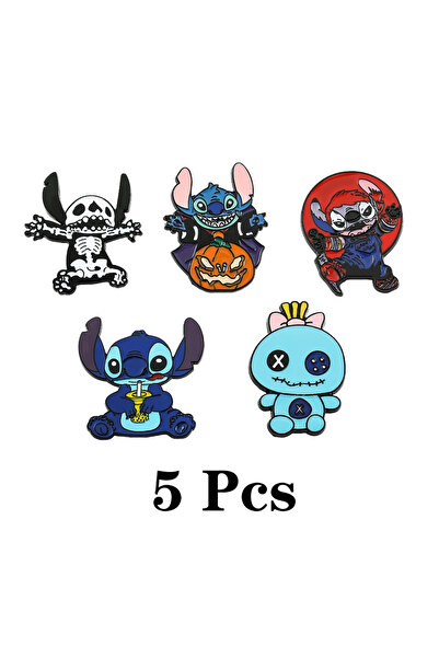 Choice XZ5448 ديزني 5 قطع من الرسوم المتحركة الكرتونية ليلو وستيتش دبوس ياقة ...