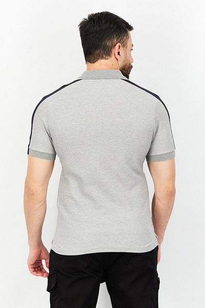 Aigle Men Regular Fit Heather Short Sleeve Polo Shirt, Grey/Black