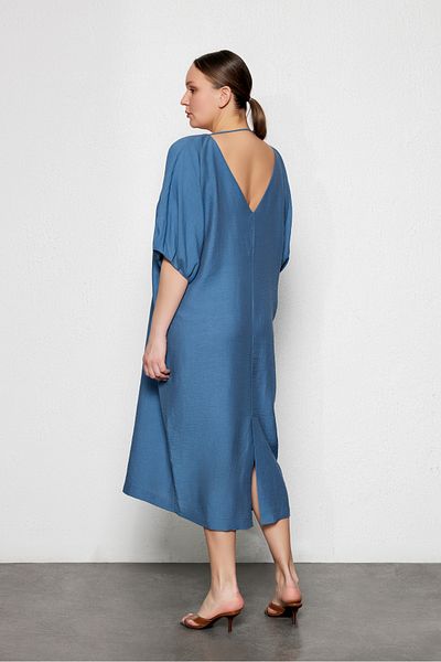 LUOKK Vivien Plus Size Puffy Sleeve Maxi Φόρεμα Μπλε