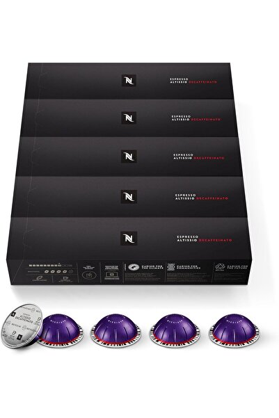 Nespresso كبسولات VertuoLine، Altissio Decaffeinato، قهوة اسبريسو مشوية داكنة...